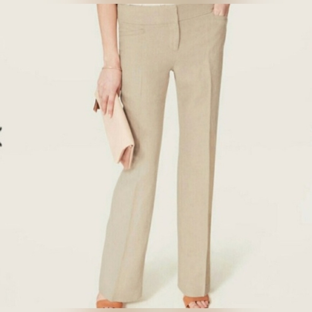 NWT | LOFT | Women's Marisa Fit Wide Leg Linen Trousers Pants | Beige/Tan